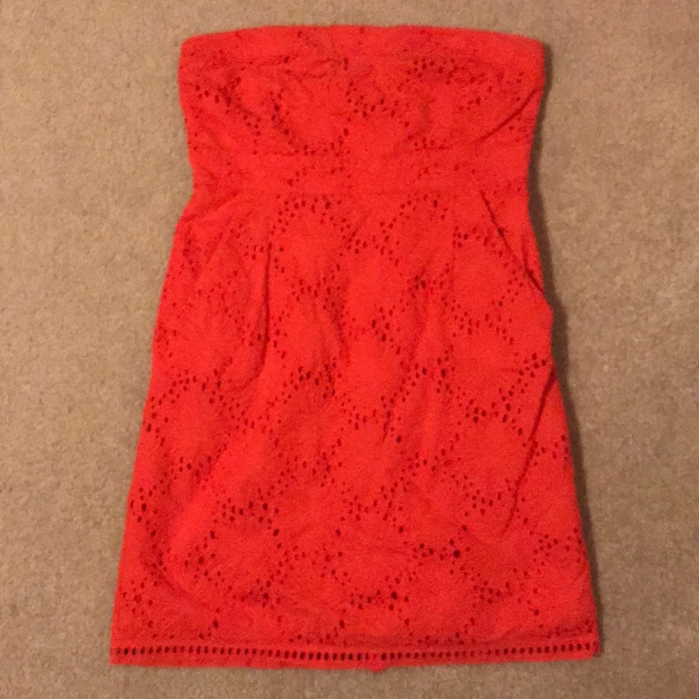 NY&C Eyelet Flower Strapless Dress with Pockets